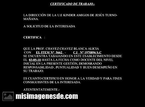 certificado de trabajo